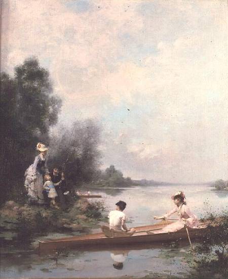 Boating on the River van Jules Frederic Ballavoine