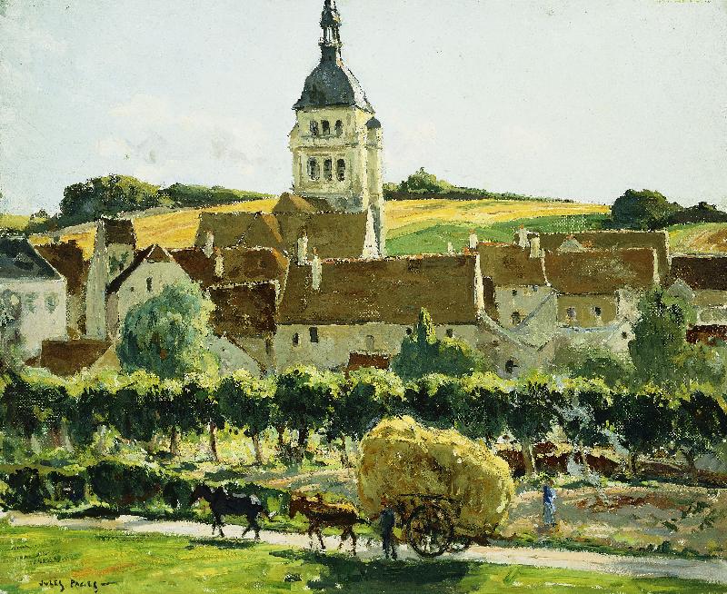 Chézy-sur-Marne nahe Château Thierry. van Jules Eugène Pages