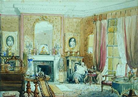 Drawing Room at Bryn Glas, Monmouthshire van Julia Mackworth