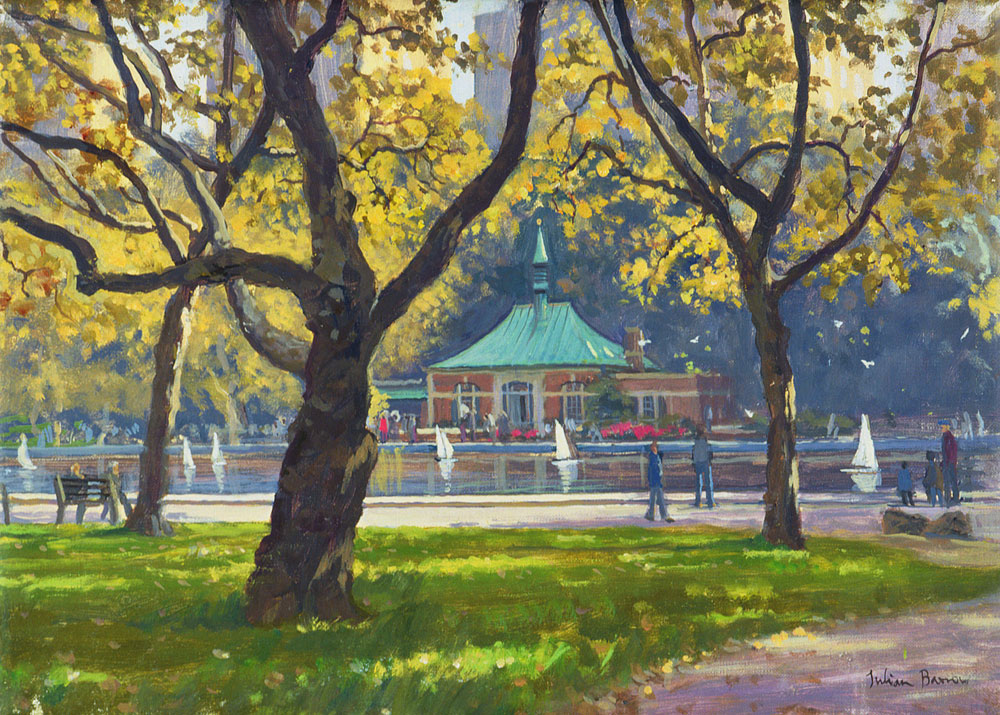 Boat Pond, Central Park (oil on canvas)  van Julian  Barrow