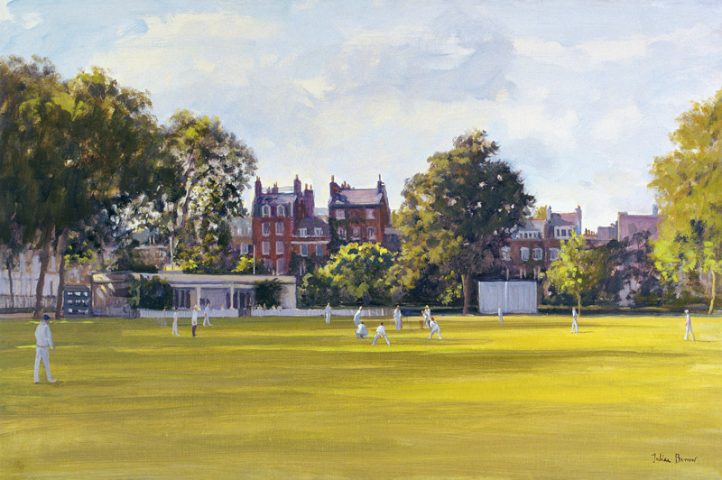 Cricket at Burton Court (oil on canvas)  van Julian  Barrow