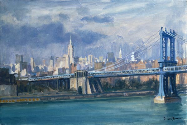 Manhattan Bridge, New York, 1996 (oil on canvas)  van Julian  Barrow