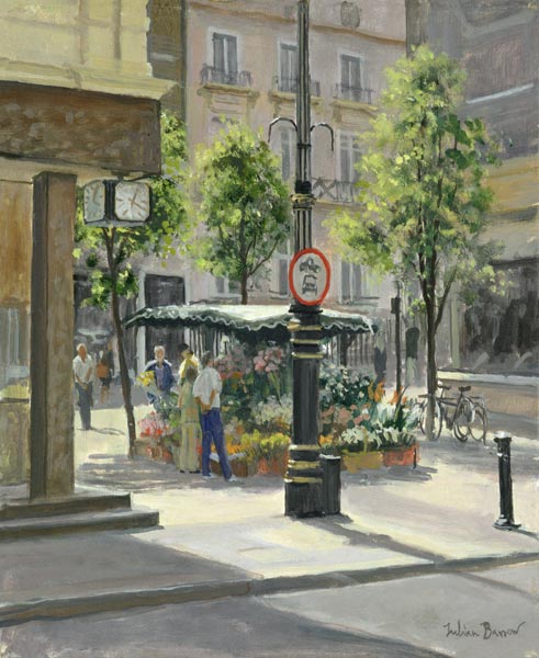 Bond Street Flowerstall (oil on canvas)  van Julian  Barrow
