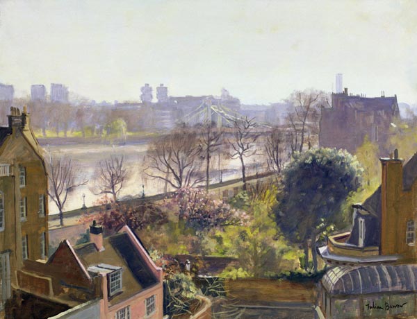 Chelsea Embankment from the Physic Garden (oil on canvas)  van Julian  Barrow