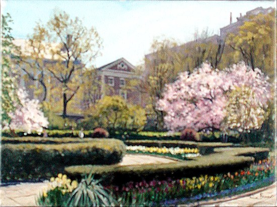 Conservatory Gardens, New York (oil on canvas)  van Julian  Barrow