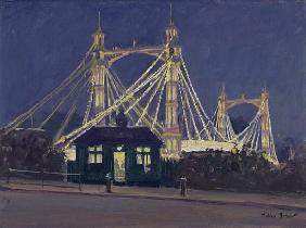 Albert Bridge - Night (oil on canvas) 