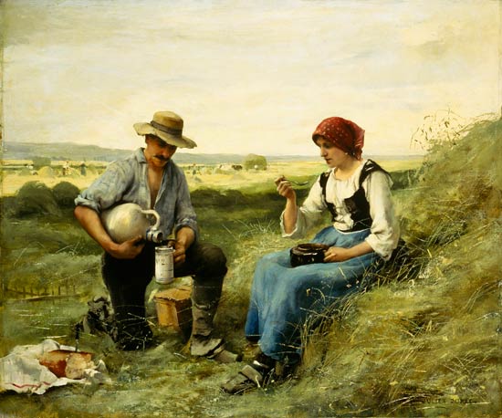 Mittagspause bei der Erntearbeit. van Julien Dupré