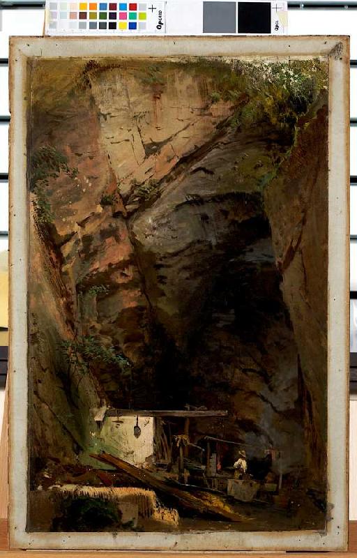 Felshöhle mit Feueresse van Julius Rollmann