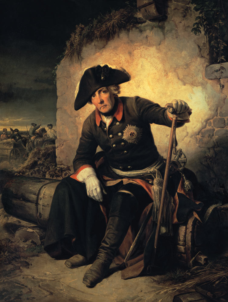 Friedrich II. nach der Schlacht von Kolin van Julius Schrader