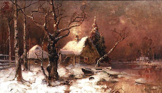 Winter Landscape van Julius Sergius Klever