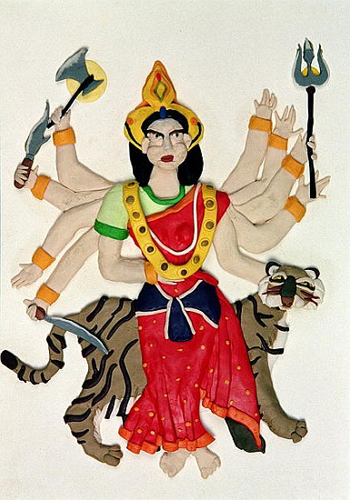 Durga (oil and clay on paper)  van Jung Sook  Nam