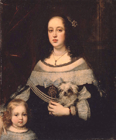 Bildnis einer Dame mit einem kleinen Mädchen van Justus Susterman