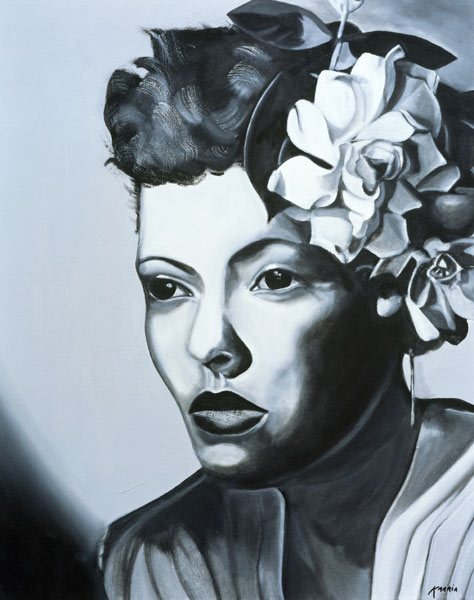 Billie Holiday (1915-59) (oil on canvas)  van Kaaria  Mucherera