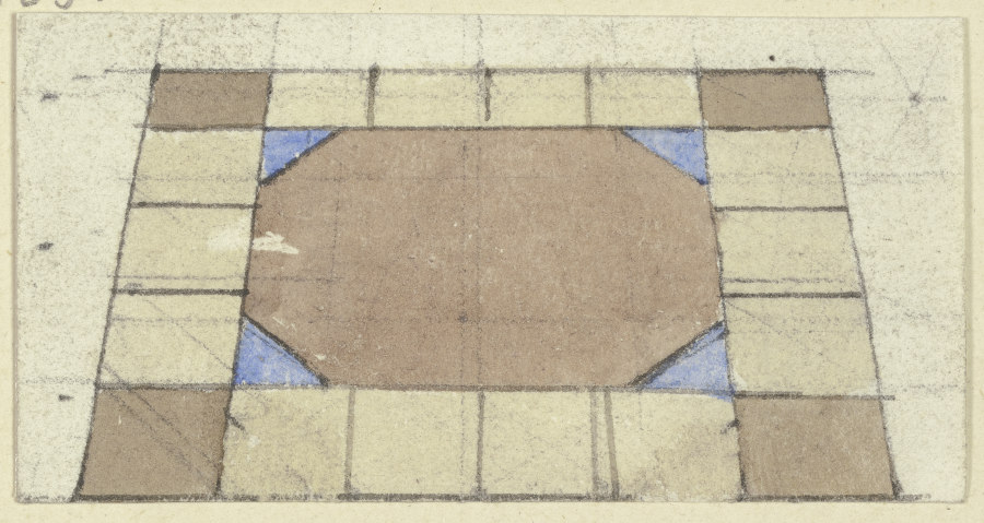 Fußbodenornament in perspektivischer Verkürzung van Karl Ballenberger