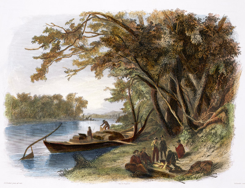 Encampment of the Travellers on the Missouri, plate 23 from Volume 1 of 'Travels in the Interior of van Karl Bodmer