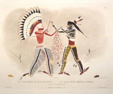 Facsimile of an Indian Painting, plate 22 from volume 2 of `Travels in the Interior of North America van Karl Bodmer