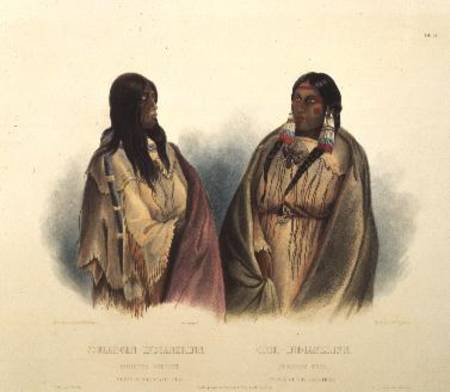 Woman of the Snake-Tribe and Woman of the Cree-Tribe, plate 33 from volume 2 of `Travels in the Inte van Karl Bodmer