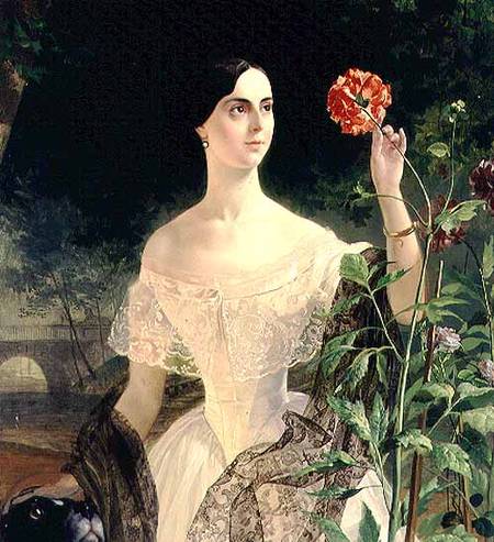 Portrait of Sofia Andreyevna Shuvalova (1829-1912) van Karl Pavlovich Bryullov