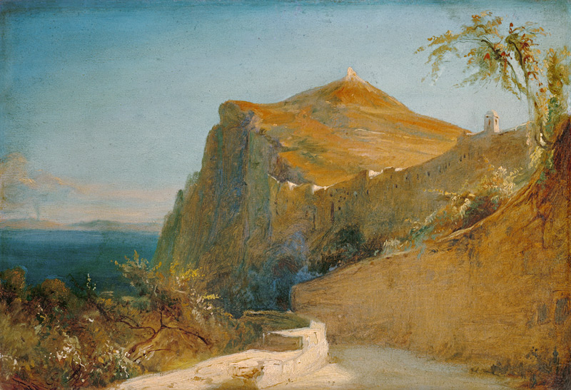 Rock of Tiberius, Capri van Karl Eduard Ferdinand Blechen