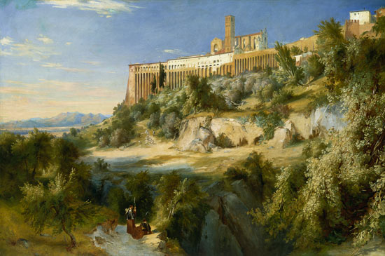 Blick auf Assisi. van Karl Eduard Ferdinand Blechen