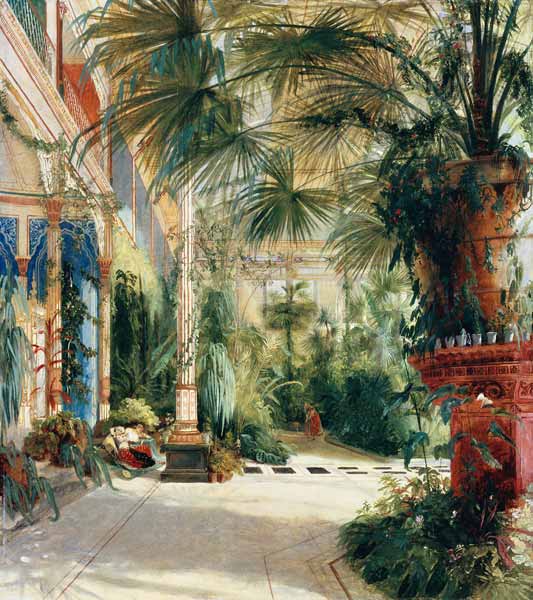 Binnen palmtuin van Karl Eduard Ferdinand Blechen