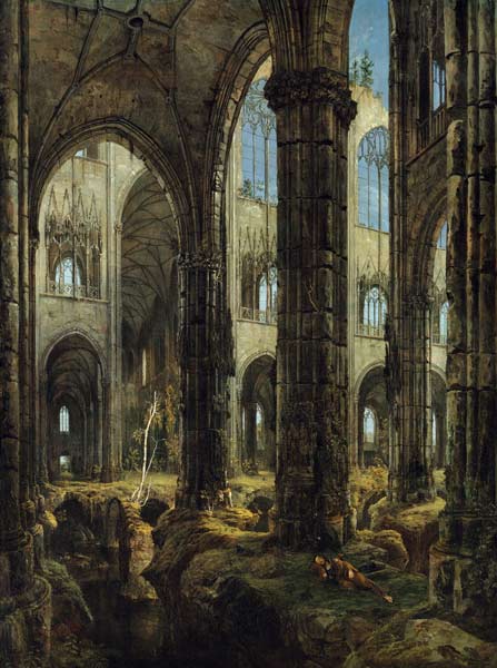 Gotische Kirchenruine l van Karl Eduard Ferdinand Blechen