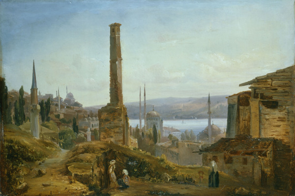Blechen, Harbour in Constantinople van Karl Eduard Ferdinand Blechen
