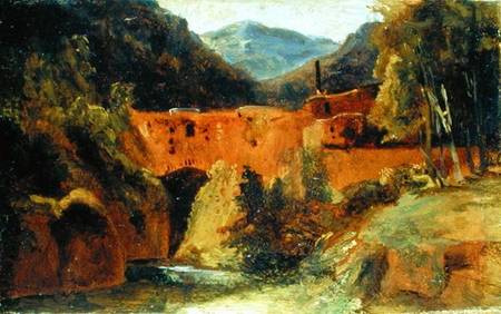Mill in the valley near Amalfi van Karl Eduard Ferdinand Blechen