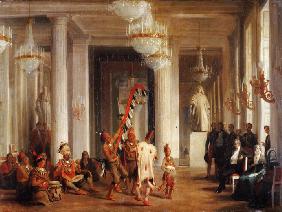 Dance by Iowa Indians in the Salon de la Paix at the Tuileries, Presented by the Painter George Catl