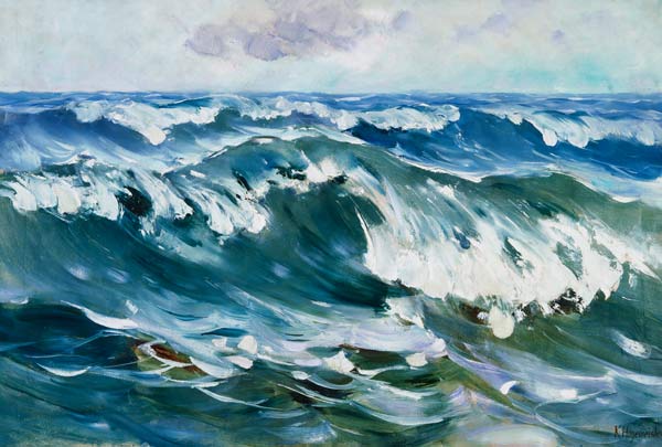 Die Welle (Meeresbrandung) van Karl Hagemeister