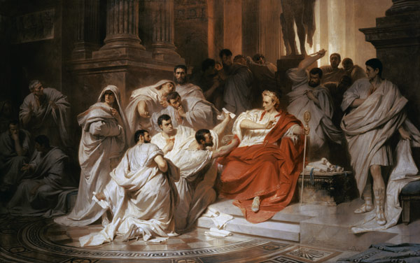 Die Ermordung Julius Caesar's. van Karl Theodor von Piloty