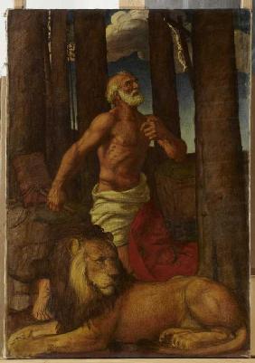 Der büßende heilige Hieronymus mit dem Löwen