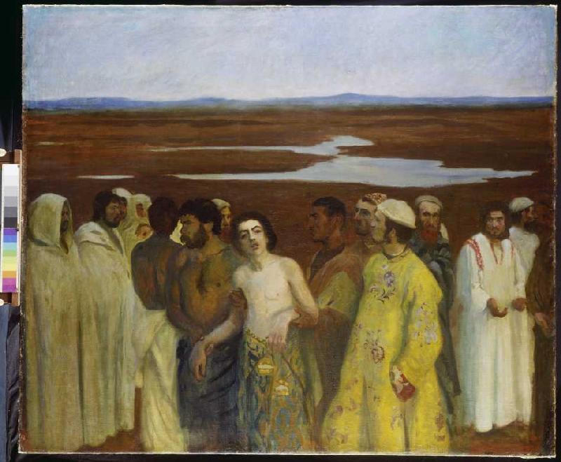 Joseph wird von seinen Brüdern nach Ägypten verkauft van Károly Ferenczy