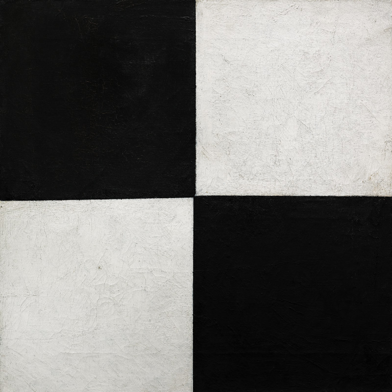 Vier Quadrate, 1915 van Kasimir Sewerinowitsch Malewitsch