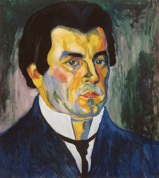 Kasimir Malevich, Self-portrait 1908 van Kasimir Sewerinowitsch Malewitsch