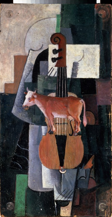 Cow and Violin van Kasimir Sewerinowitsch Malewitsch