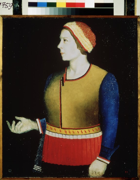 Portrait of the artist's wife van Kasimir Sewerinowitsch Malewitsch