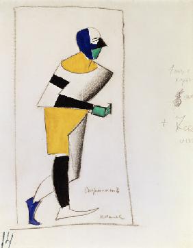 Sportsman. Costume design for the opera Victory over the sun by A. Kruchenykh