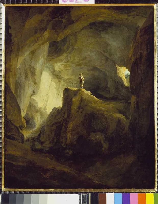 Das Innere der Bärenhöhle bei Welschenrohr van Kaspar Wolf