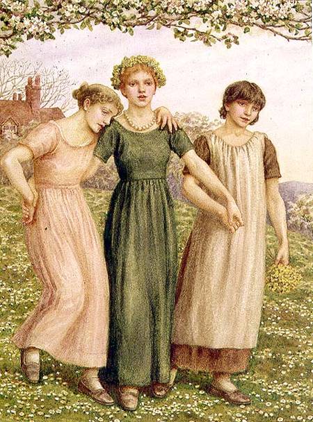 Three Young Girls van Kate Greenaway