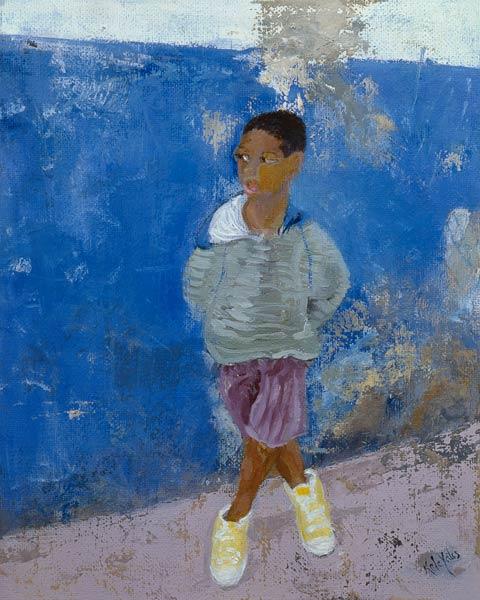 New Trainers, Havana, Cuba (oil on canvas) 