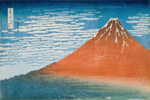 Der Fuji bei klarem Wetter - Aus der Serie der 36 Ansichten des Fudschijama van Katsushika Hokusai