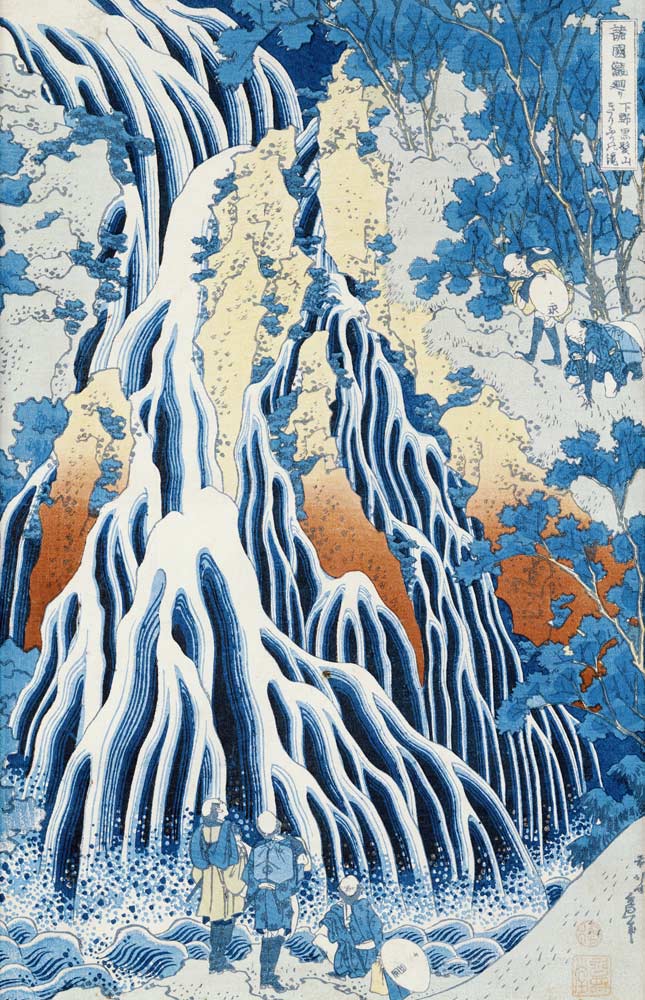 Kirifuri Fall on Kurokami Mount, from the series 'Shokoku Taki Meguri' (A Journey to the Waterfalls van Katsushika Hokusai