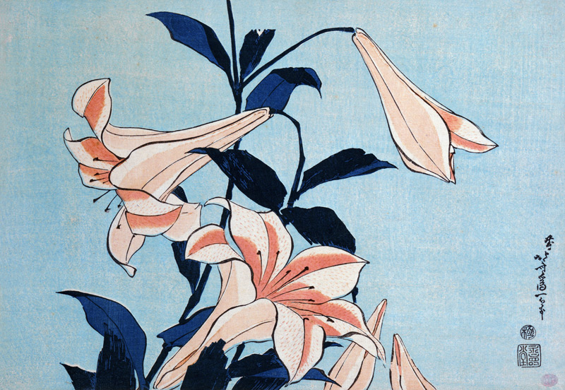 Lilies van Katsushika Hokusai