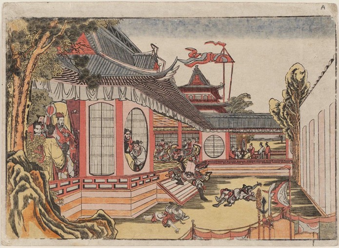 Fan Kuai and the Banquet at Hongmen (Hankai Komon no kai no zu) van Katsushika Hokusai