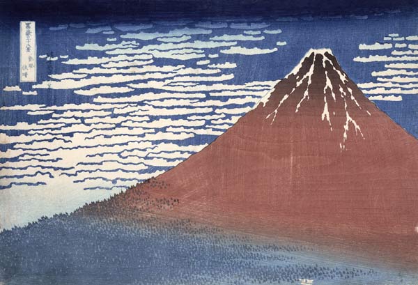 Fine weather with South wind, from 'Fugaku sanjurokkei' (Thirty-Six Views of Mount Fuji) c.1831 (col van Katsushika Hokusai