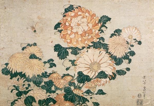 Chrysanthemums van Katsushika Hokusai