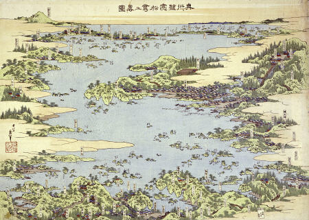 Map Of Shiogama and Matsushima In Oshu van Katsushika Hokusai