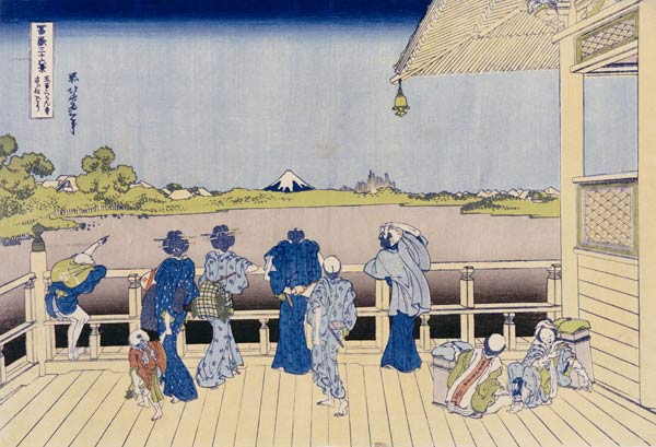 Sazai Hall Of Five-Hundred-Rakan Temple van Katsushika Hokusai