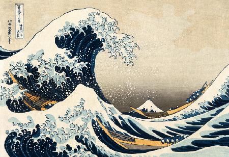 The Great Wave of Kanagawa -  uit de serie 36 gezichten op de berg Fuji